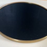 Art Deco vintage style golden metal and glass plateau.