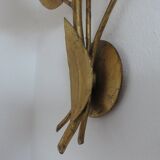 Applique fleur en métal doré années 70