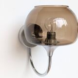 Pair of chrome and glass wall lights