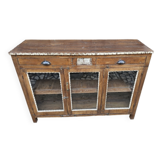 Ancien vaisselier en teck birman