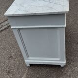 Old oak and marble chest of drawers