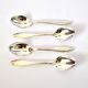 DEETJEN Set of 4 silver-plated metal coffee mocha spoons in modernist design