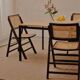 3 mid century modern rattan foldable chairs