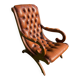 Fauteuil « Victoria », style anglais Chesterfield en bois en cuir