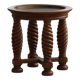Modern Danish mid-century table, made of oak with spiral turned legs and a glass top, 1950s.
