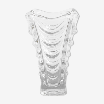Vase en verre moulé vintage