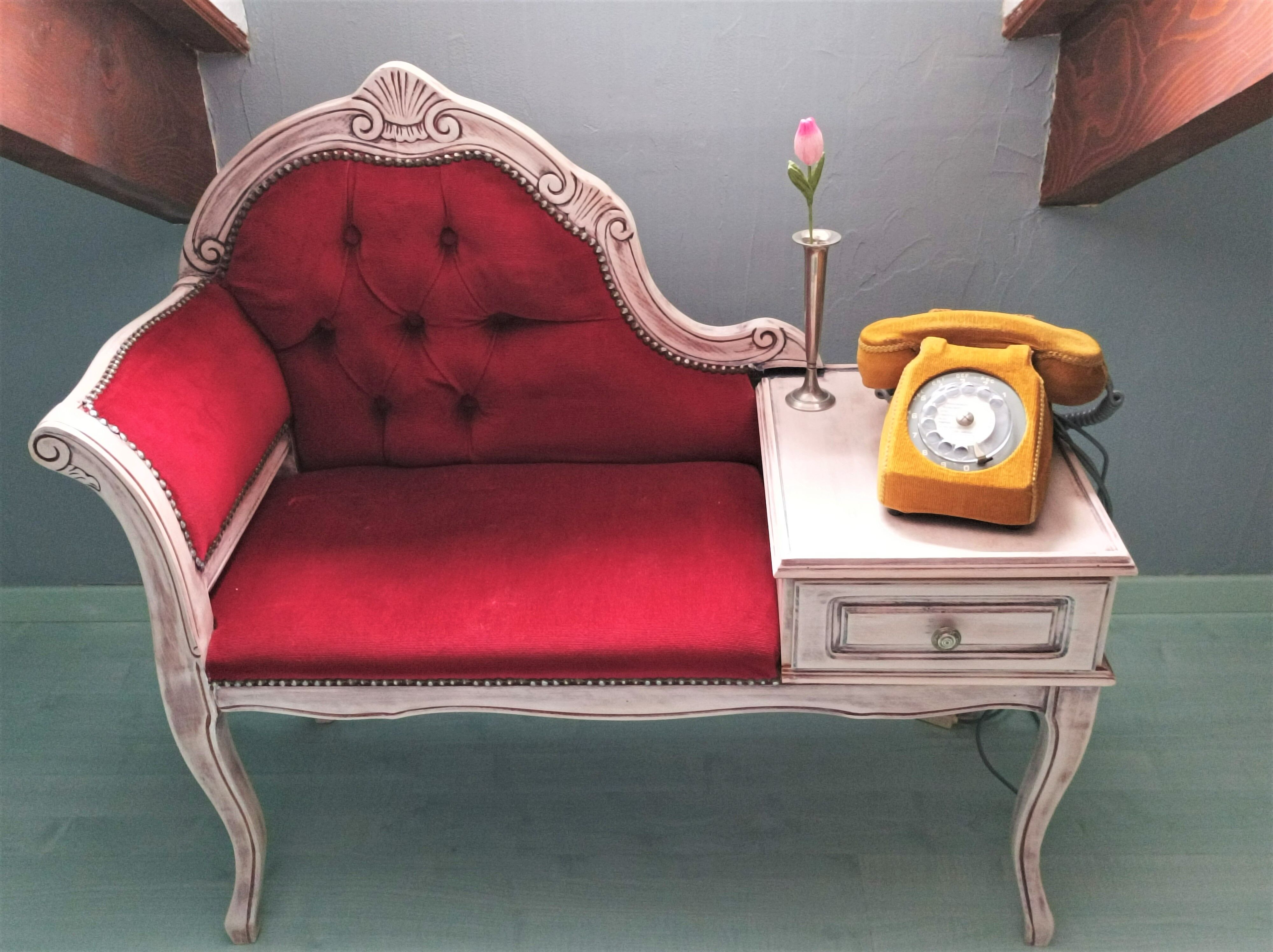 Telephone with rotary dial and its shell