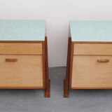 Pair of bedside tables bicolor and formica 1950