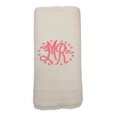 Old white flat sheet with monogram MR