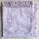 Taie d'oreiller ancienne en coton lilas