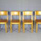 4 bistro chairs, around 1960, by Horgen Glarus - Switzerland - golden oak finish.