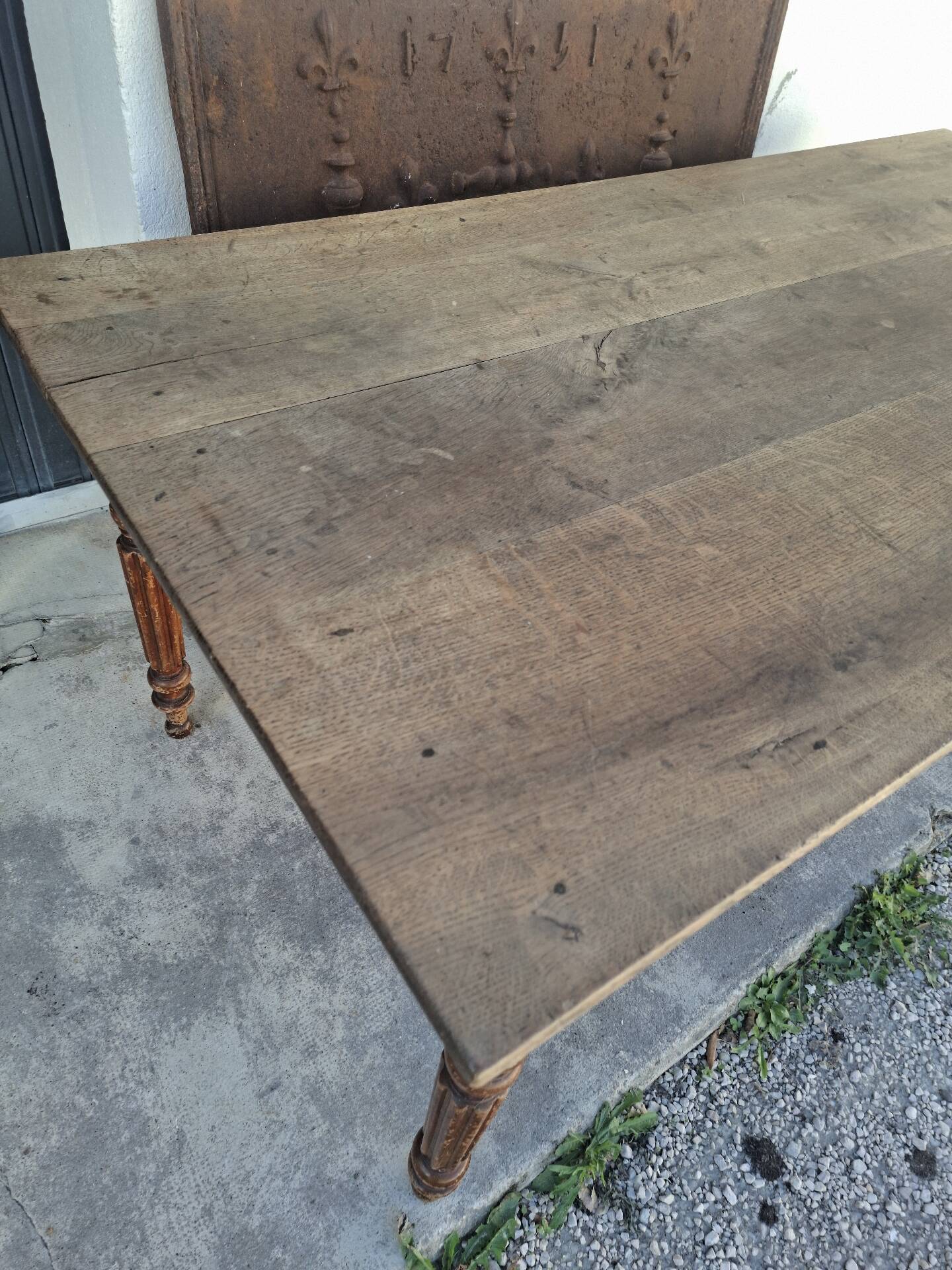 Table de ferme, bistrot, rustique en chêne massif