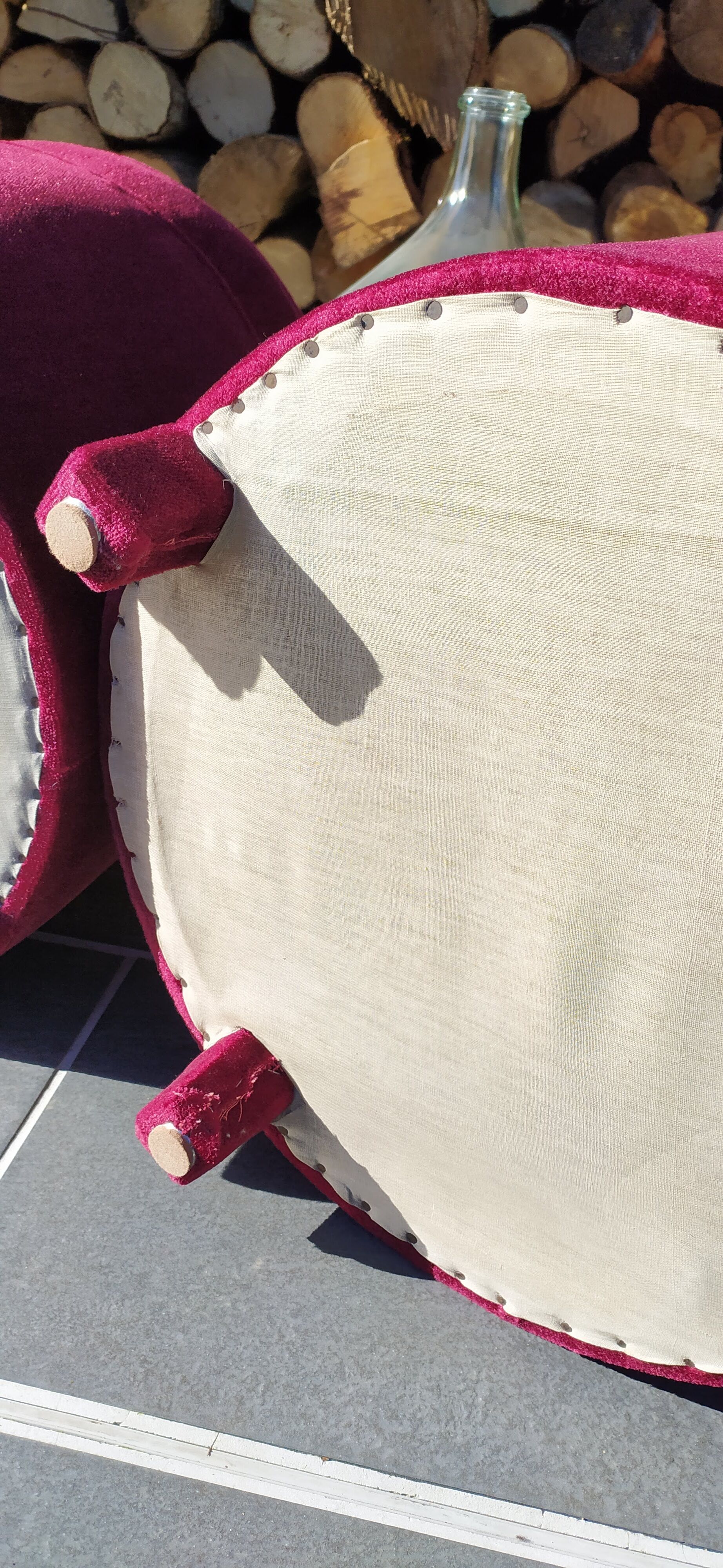 Pair of vintage pouf