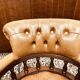 Ensemble de chaises de bureau Chesterfield English Captain Chairs marron