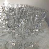 Service of 49 Val St Lambert glasses in cut crystal