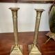 Payroll of brass column candle holders