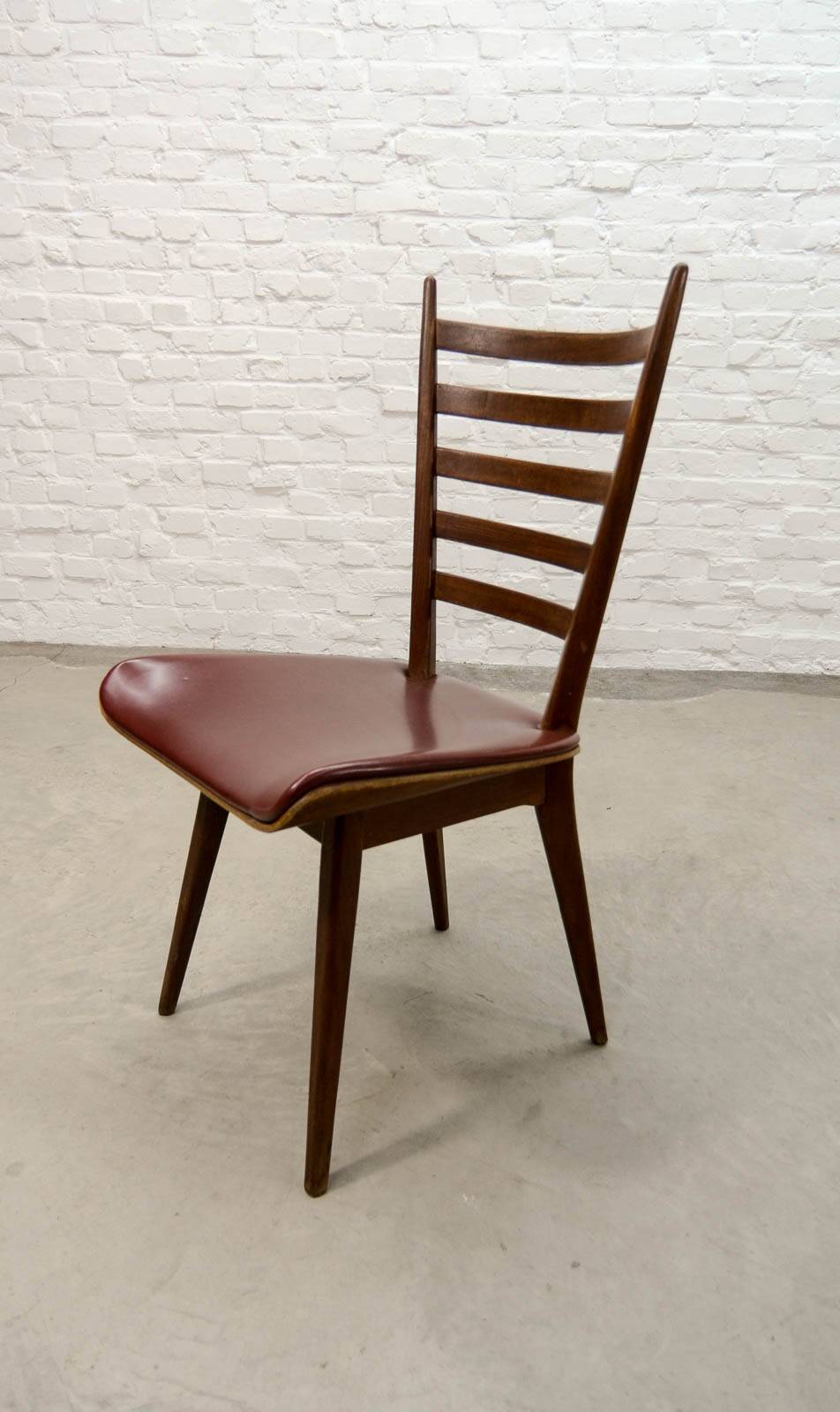 'Quattro Colori' Teak and Leatherette Dining Chairs