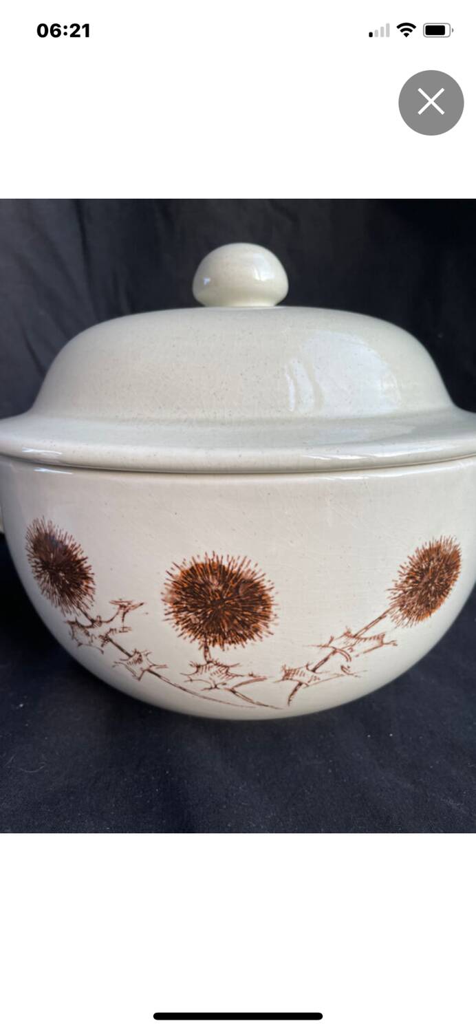 Sarreguemines thistle soup tureen