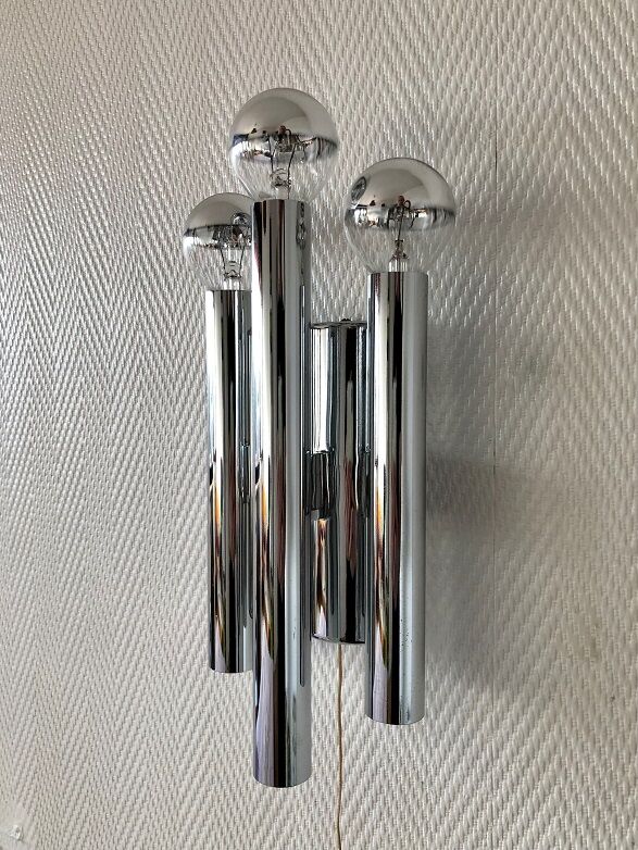 Chrome wall lamps from the 70s