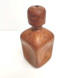 Vintage whisky decanter bottle glass and leather Havana color