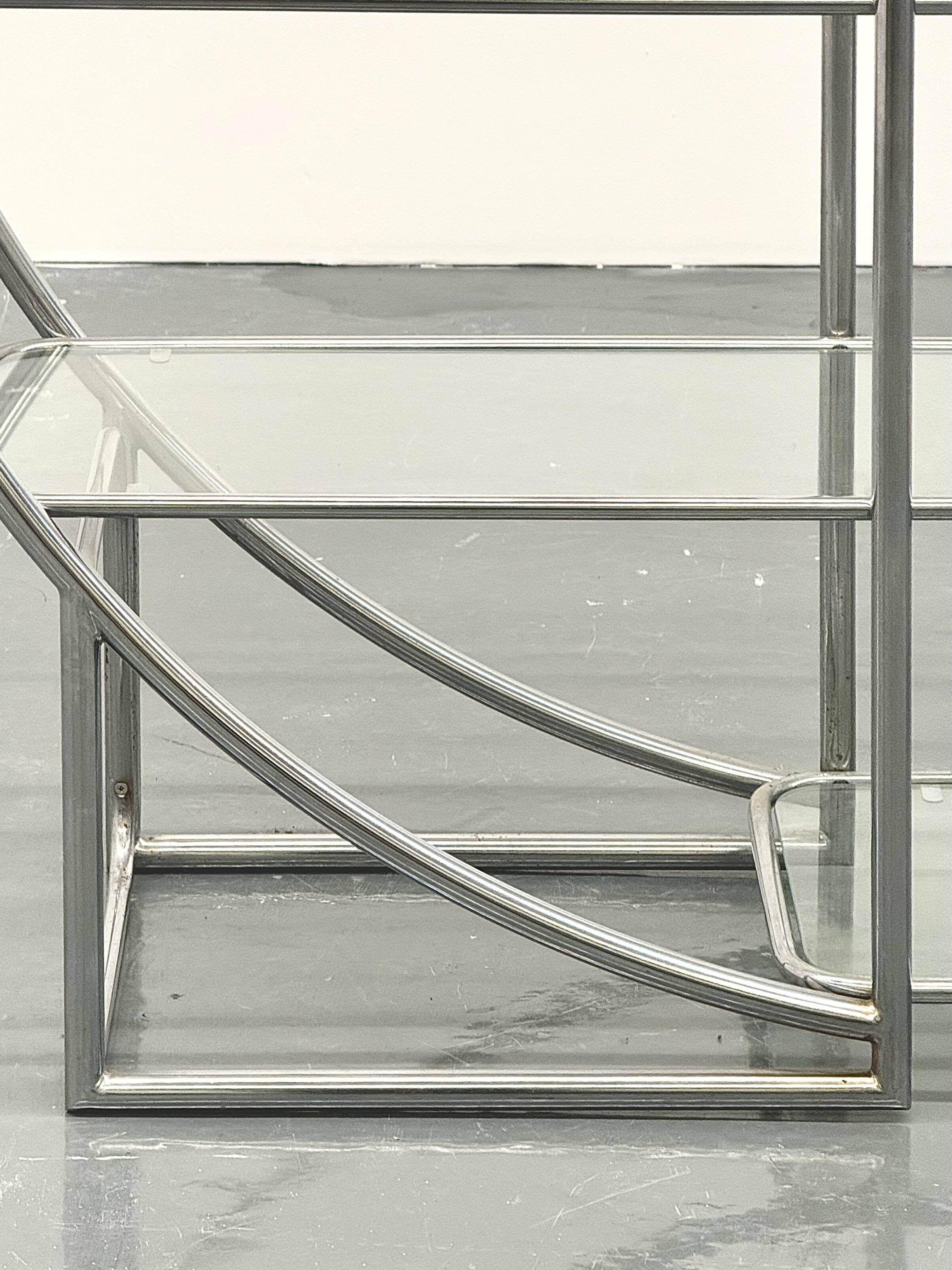 Bauhaus ronde en tubulaire chromé et verre