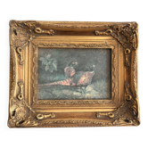 Ancient Impressionist Painting Hunting Pheasant English Rococo Frame