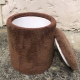 Chuff pouf in brown moumoute, 1970s