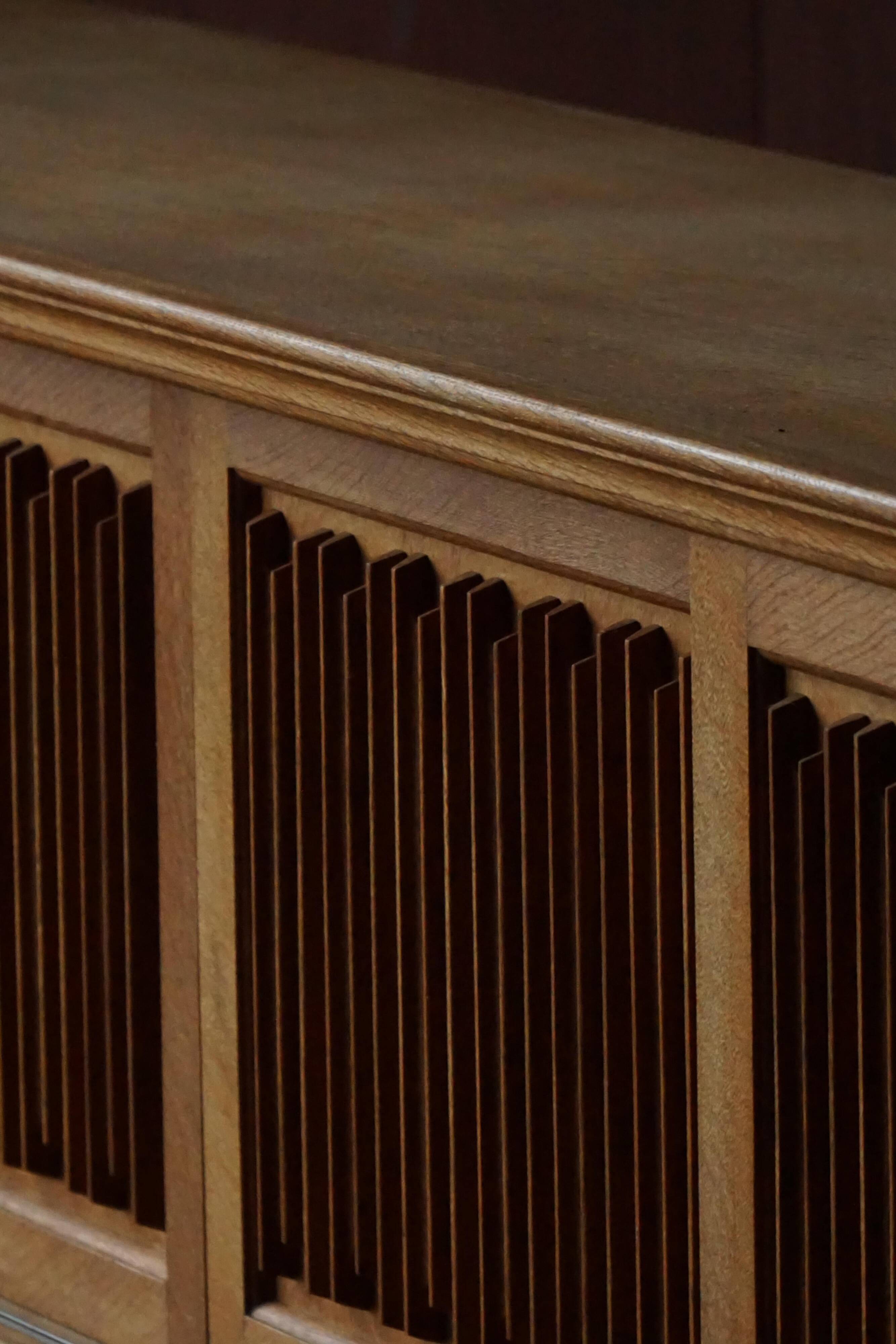 Low oak enfilade by a Danish cabinetmaker, 1960s, mid-century modern.