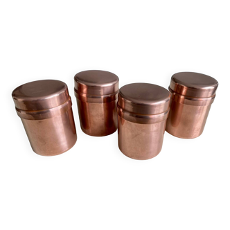 Lot de 4 pots couverts en cuivre