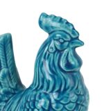 Vintage Chinese Glazed Ceramic Turquoise Rooster Chicken Statue Sculpture