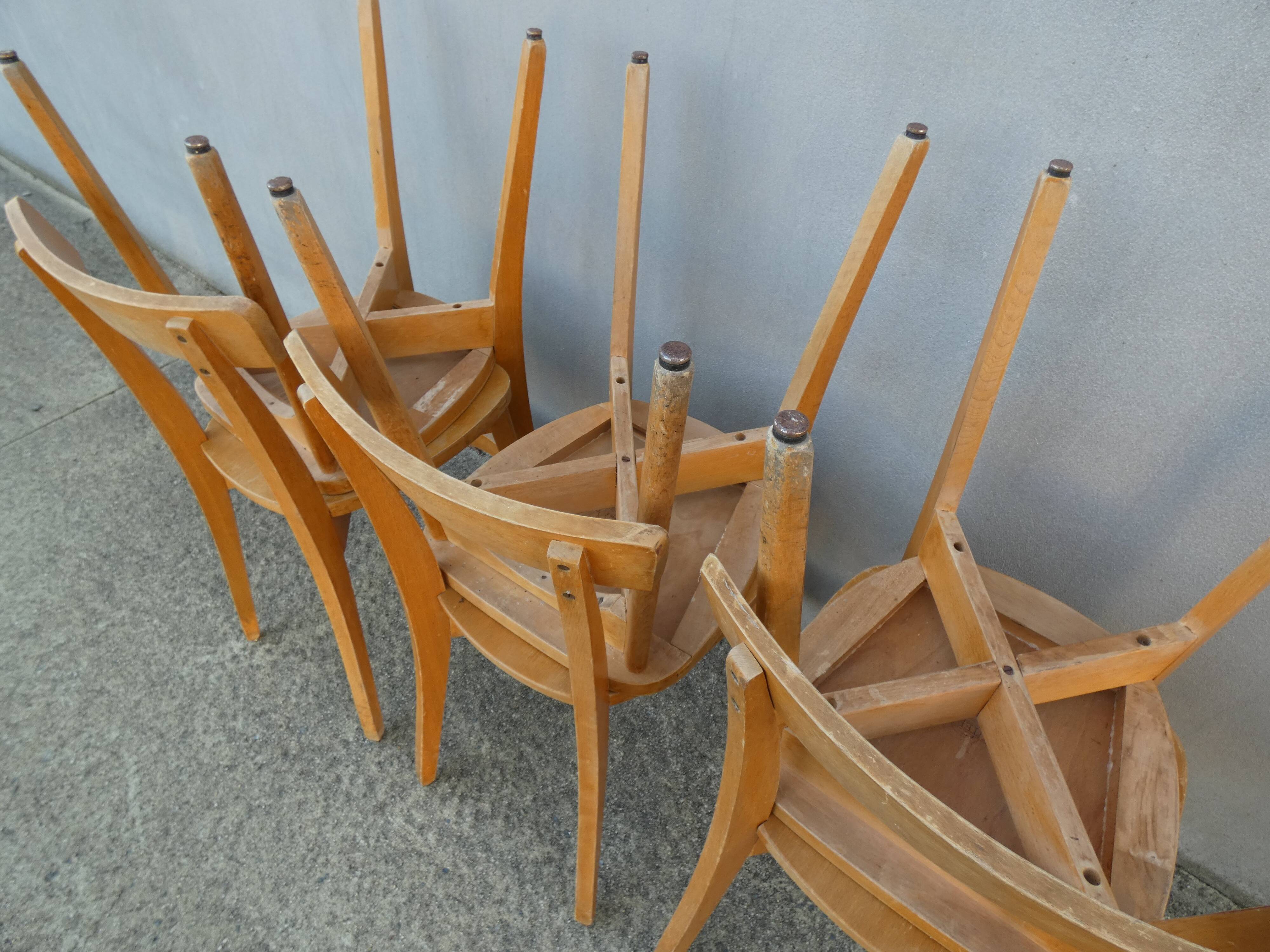 6 chaises de bistrot luterma vintage