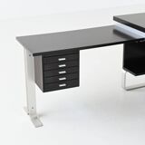 Abbondinterni executive corner desk in Mahogany Italy 1970