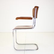 Chaise Bauhaus chrome restaurée par Rudolf Vichr Prag années 1930