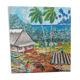 Painting on wood scene of cuba life