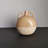 Vase soliflore français en grès émaillé / signature / céramique française / travail artisanal