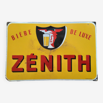 Ancienne plaque émaillée "Zénith bière de luxe" 38x58cm 50's