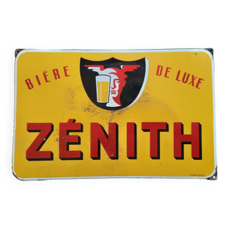 Ancienne plaque émaillée "Zénith bière de luxe" 38x58cm 50's