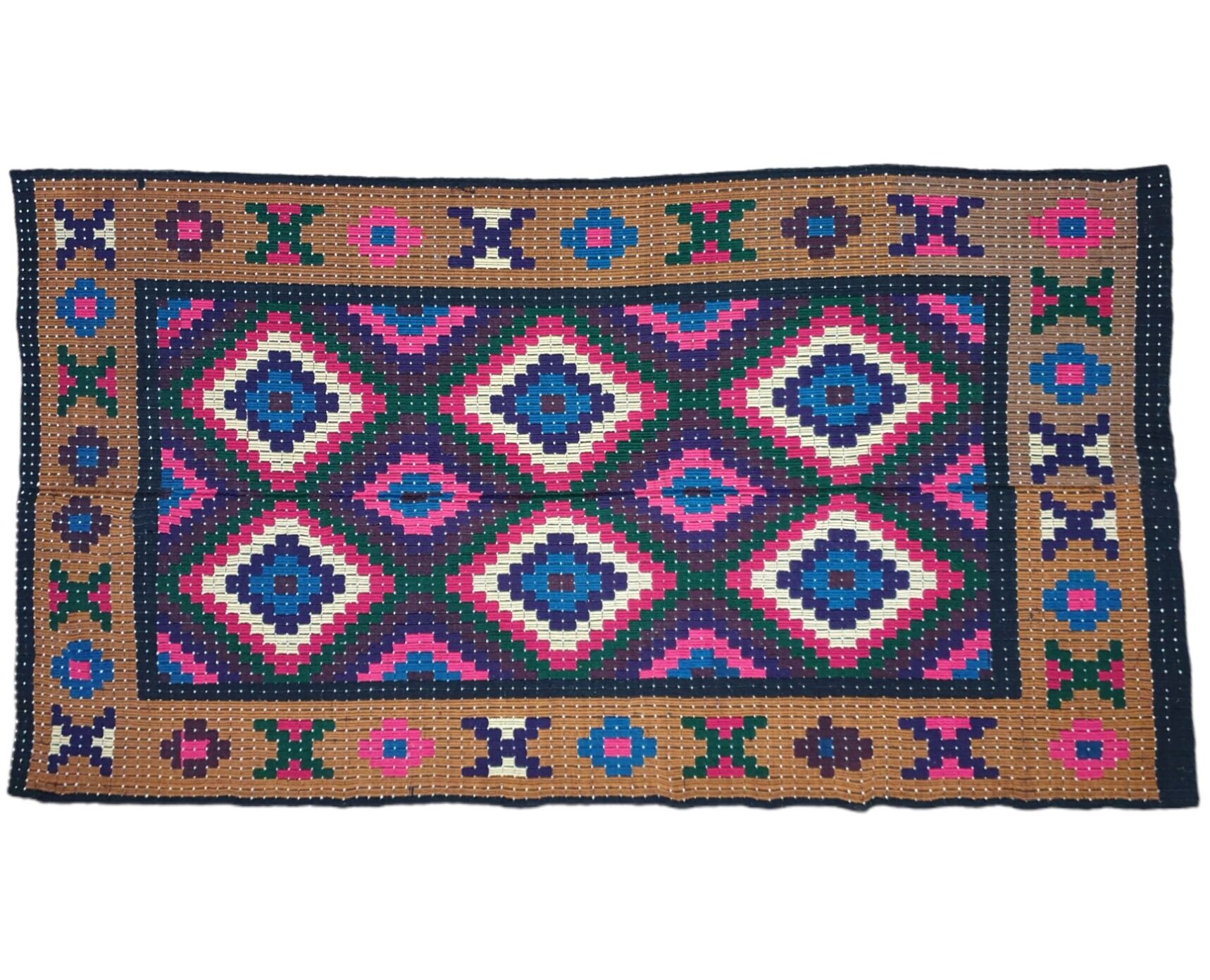 Handwoven vintage Romanian carpet 234x138cm