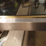 Rectangular glass and metal coffee table