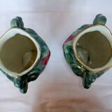 Vase art new pair KG Lunéville gilding decoration flower pink soliflore tulip tree