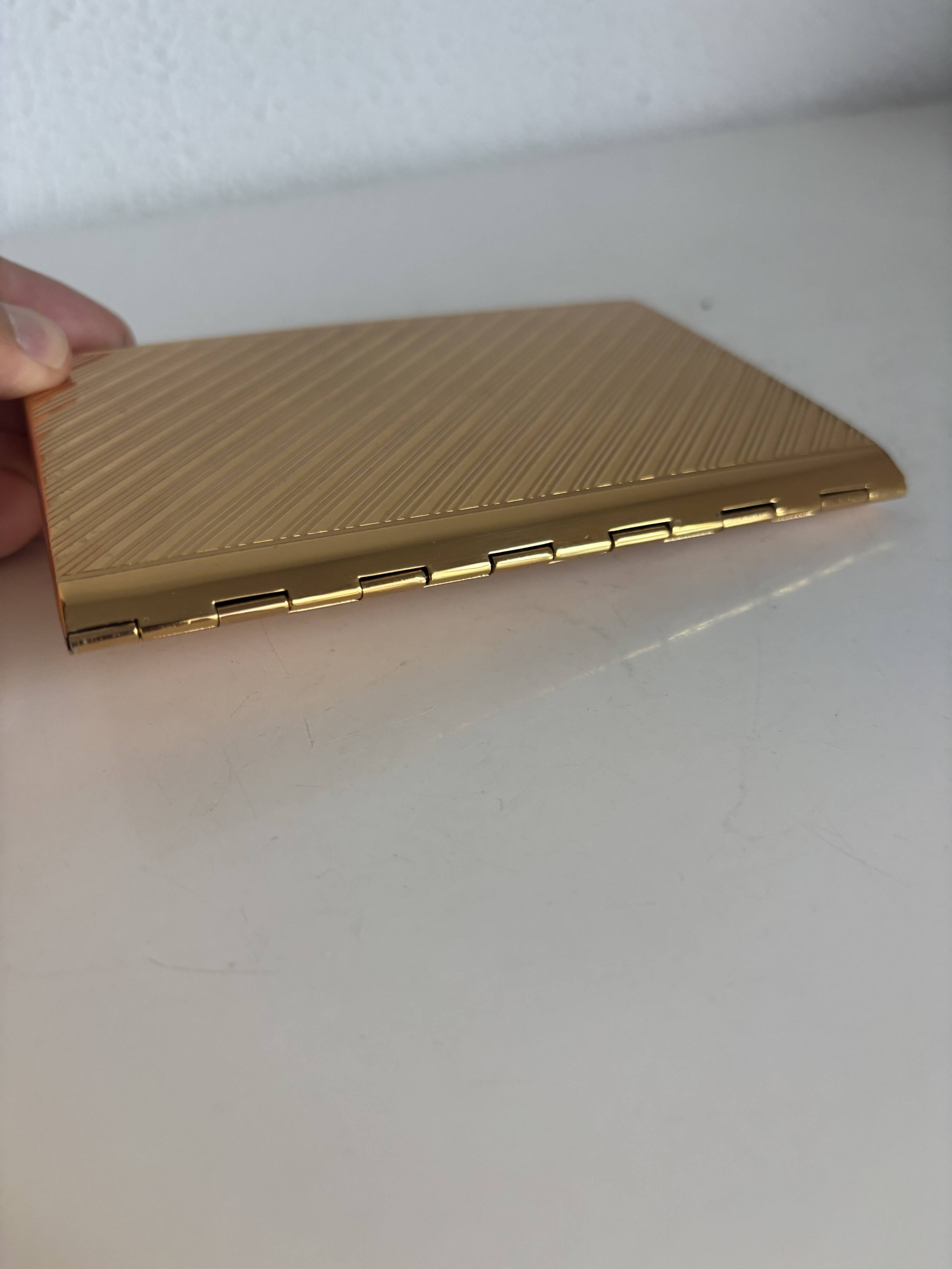 Vintage 1960s gold-plated cigarette case from France - 13 x 10 cm