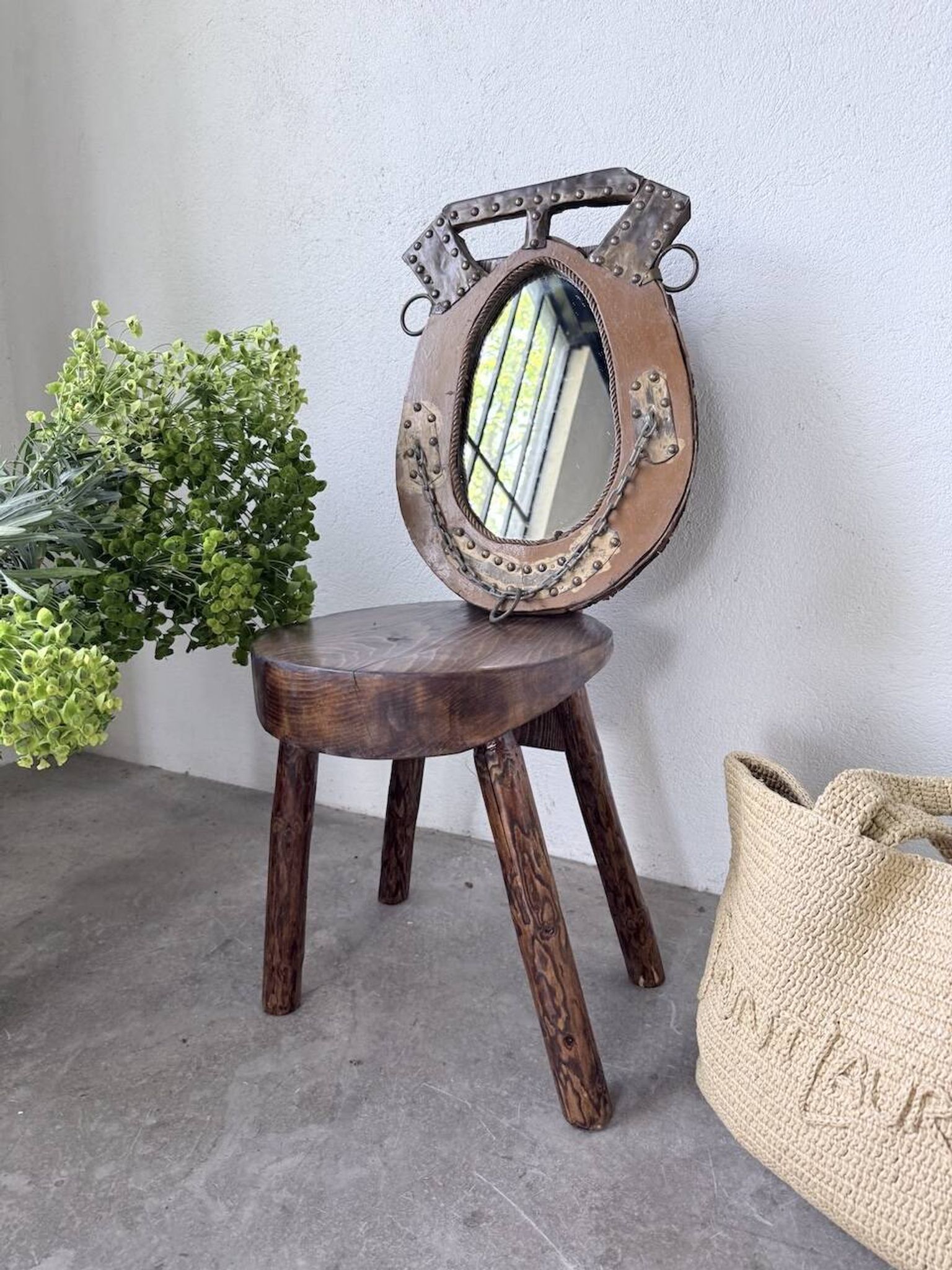 Brutalist handcrafted mirror "horse"