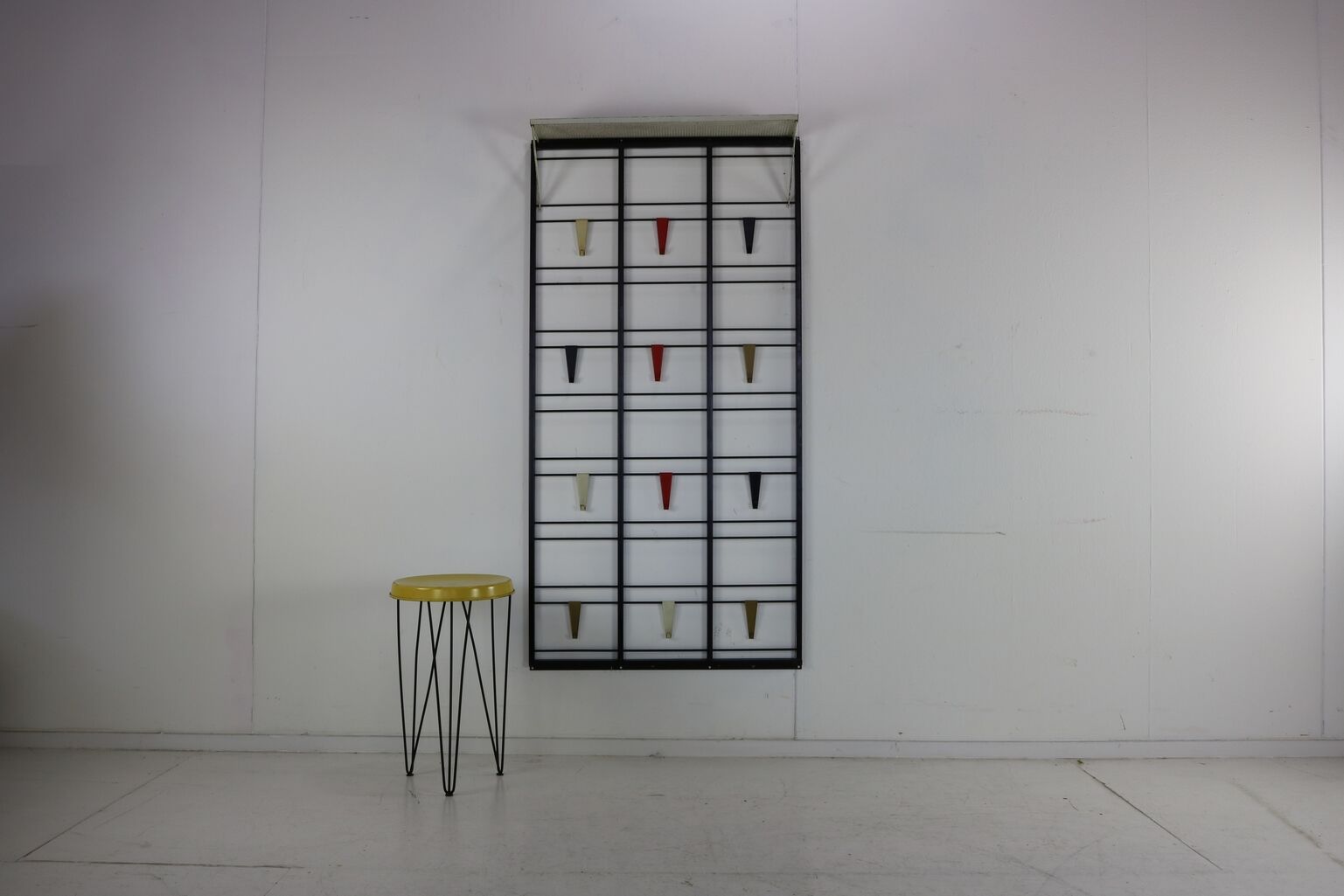 Scale wall mount coat rack with hat shelf by Coen de Vries for Pilastro