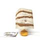 Orange ceramic lamp with vintage wool lampshade from the 70s