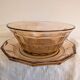 Amber light 1940s–50s – Salad bowl & serving plate