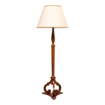 Stunning large Antique Biedermeier Burl floor lamp . Germany