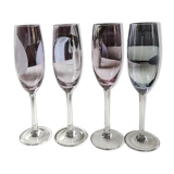 Lot 4 multicolored champagne flutes