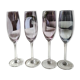 Lot 4 multicolored champagne flutes