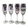 Lot 4 multicolored champagne flutes