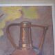 Tableau peinture nature morte signee R.S